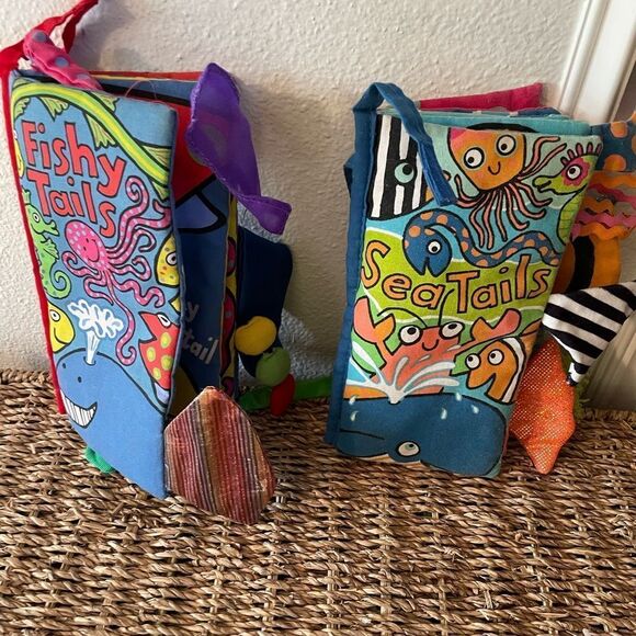 Jellycat Fishy Tails and Sea Tails Soft Kids Books set of 2 - Picture 2 of 16